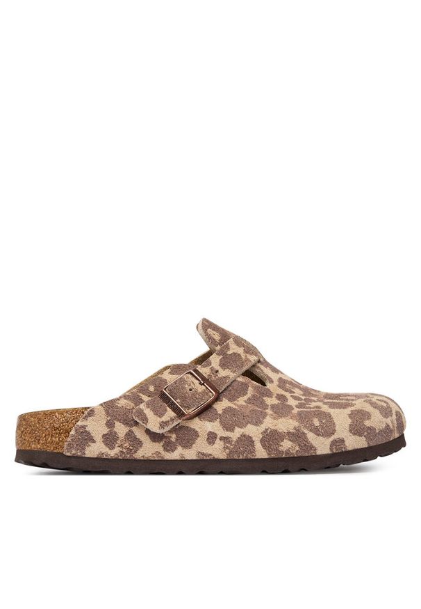 Klapki Birkenstock. Kolor: brązowy. Wzór: nadruk