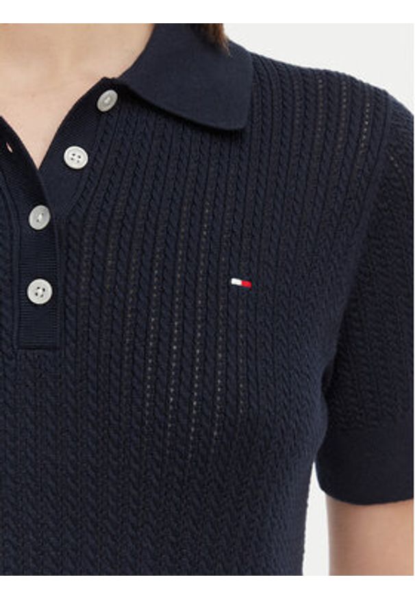 TOMMY HILFIGER - Tommy Hilfiger Sweter WW0WW49362 Granatowy Slim Fit. Kolor: niebieski. Materiał: bawełna