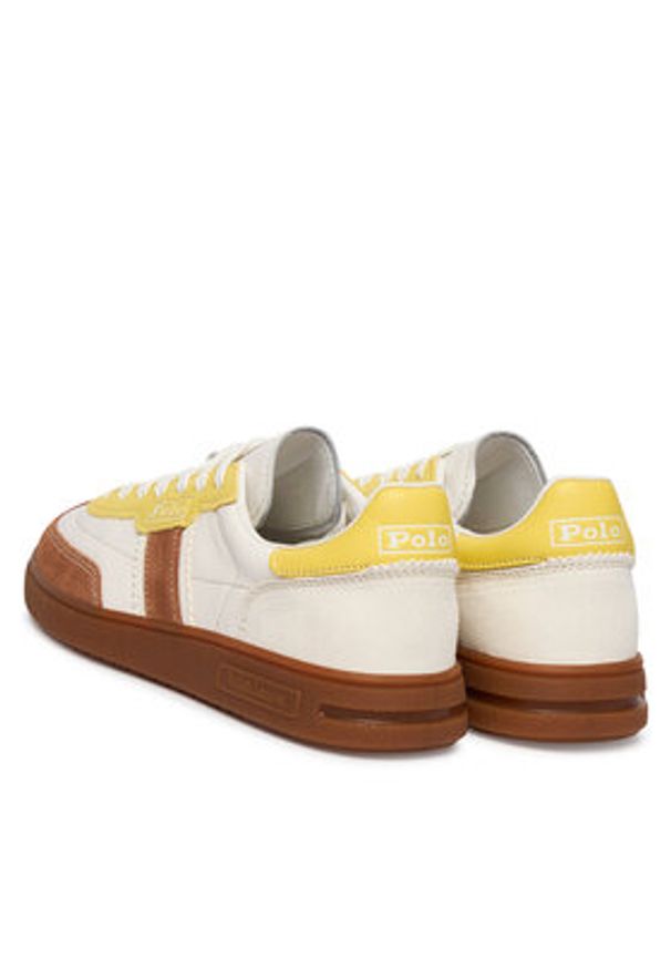 Polo Ralph Lauren Sneakersy 804P04920002 Écru. Kolor: kremowy. Materiał: skóra, zamsz