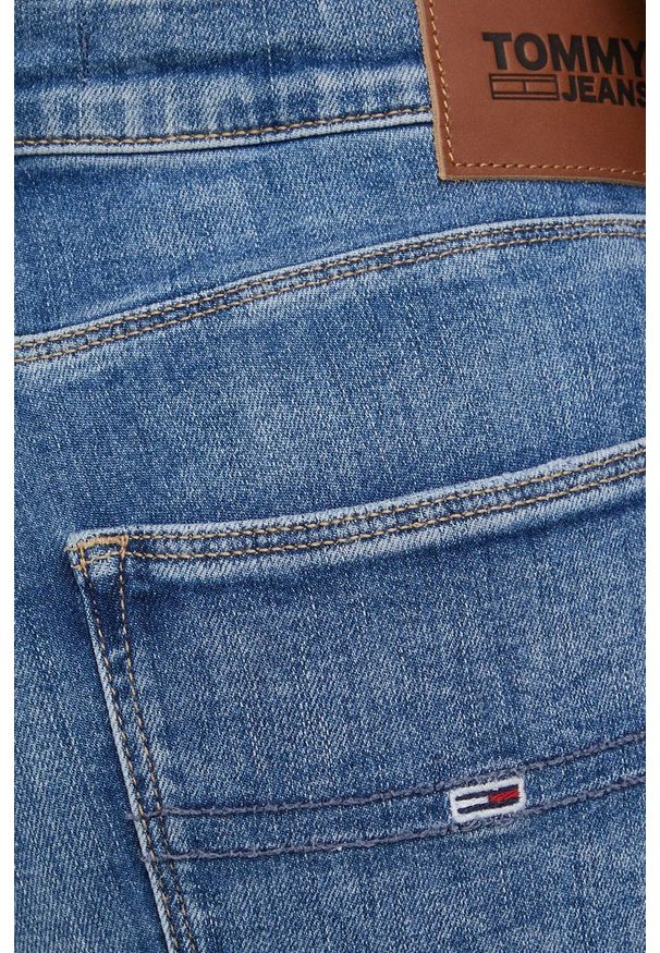 Tommy Jeans jeansy SYLVIA CE137 damskie high waist. Stan: podwyższony. Kolor: niebieski