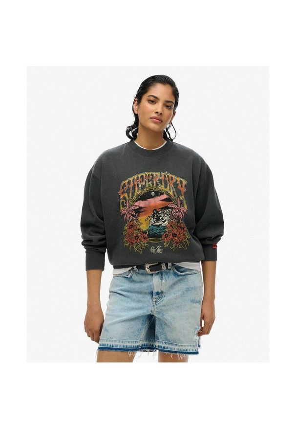 Superdry - Sweter Psych Surf Loose. Kolor: czarny