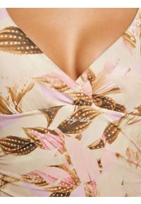 Big-Star - Kostium kąpielowy jednoczęściowy w roślinny wzór perłowy Sallsa 103. Kolor: kremowy. Wzór: kolorowy, kwiaty #5