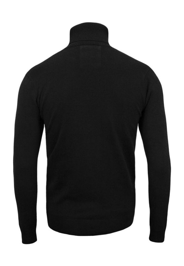 Zestaw Trzech Męskich Golfów - Brave Soul - Czarny, Granatowy i Popielaty Melanż. Typ kołnierza: golf. Kolor: szary, czarny, niebieski, wielokolorowy. Materiał: bawełna. Wzór: melanż. Sezon: zima, jesień. Styl: klasyczny