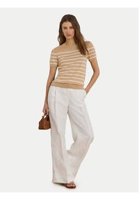 Lauren Ralph Lauren - LAUREN RALPH LAUREN T-Shirt Eyelah 200P13973002 Beżowy Regular Fit. Kolor: beżowy. Materiał: syntetyk #8