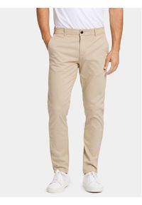 Lindbergh Chinosy 30-005044 Beżowy Slim Fit. Kolor: beżowy. Materiał: bawełna