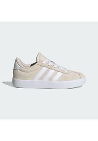 Adidas - Buty VL Court 3.0 Kids. Kolor: biały, wielokolorowy, szary. Materiał: zamsz, materiał
