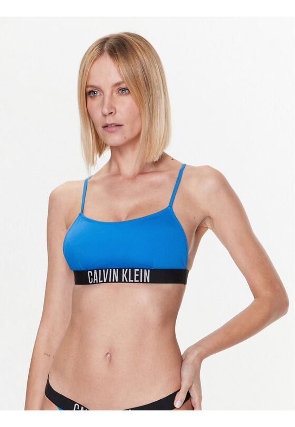Calvin Klein Swimwear Góra od bikini KW0KW01965 Niebieski. Kolor: niebieski. Materiał: syntetyk