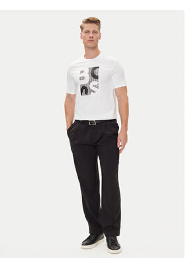BOSS T-Shirt H-Thompson 655 50543901 Biały Regular Fit. Kolor: biały. Materiał: bawełna