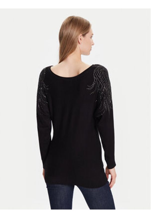 Guess Sweter W5BR38 Z2NQ2 Czarny Relaxed Fit. Kolor: czarny. Materiał: wiskoza