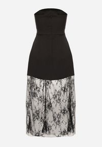 Born2be - Czarna Dwuwarstwowa Sukienka o Rozkloszowanym Kroju Bez Rękawów z Koronką Filanassa. Okazja: na imprezę. Kolor: czarny. Materiał: koronka. Długość rękawa: bez rękawów. Wzór: koronka. Typ sukienki: proste, oversize. Styl: klasyczny #3