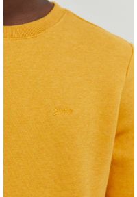 Superdry bluza męska kolor żółty gładka. Kolor: żółty. Materiał: dzianina. Wzór: gładki #5