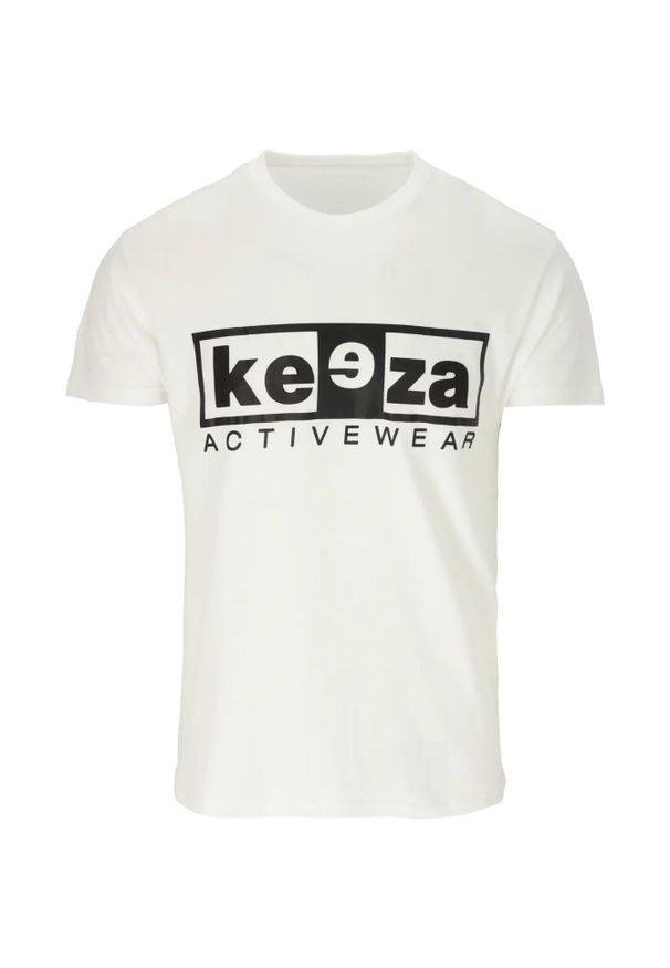 Koszulka sportowa męska KEEZA bawełniana. Kolor: biały. Materiał: bawełna. Sport: piłka nożna