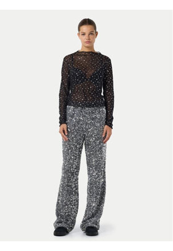 Noisy may - Noisy May Spodnie materiałowe Mia 27032396 Srebrny Loose Fit. Kolor: srebrny. Materiał: syntetyk