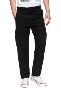 Lee - LEE SPODNIE MĘSKIE FATIGUE PANT BLACK L73ACJ01. Materiał: materiał, tkanina. Wzór: jednolity