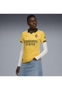 Puma - Damska trzecia koszulka AC Milan 25/26 PUMA Sunny Yellow Dark Myrtle Green. Kolor: zielony, wielokolorowy, żółty. Sport: piłka nożna