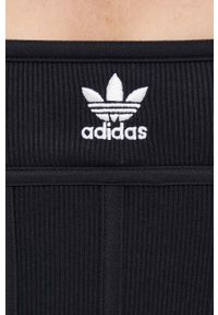 adidas Originals top damski kolor czarny. Typ kołnierza: dekolt w karo. Kolor: czarny. Materiał: skóra. Długość rękawa: na ramiączkach #2