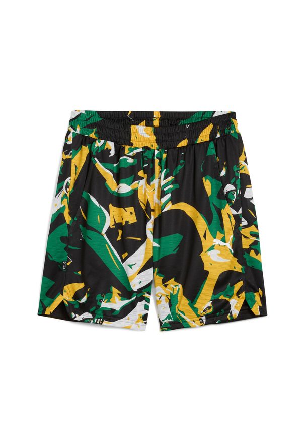 Szorty Puma Rival Rage AOP. Kolor: zielony. Materiał: poliester. Wzór: nadruk. Sport: koszykówka