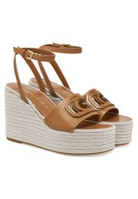 Guess Espadryle FLJTAN LEA04 Brązowy. Kolor: brązowy. Materiał: skóra