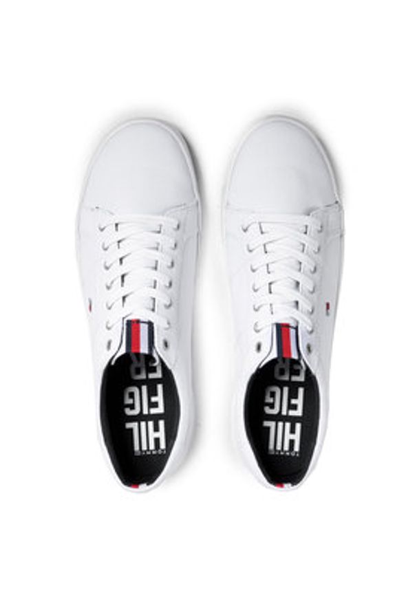 TOMMY HILFIGER - Tommy Hilfiger Sneakersy Iconic Long Lace Sneaker FM0FM01536 Biały. Kolor: biały. Materiał: materiał