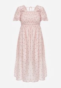 Renee - Różowa Rozkloszowana Sukienka z Tencelu w Stylu Baby Doll w Kwiatowy Print Harele. Okazja: na co dzień. Kolor: różowy. Wzór: nadruk, kwiaty. Typ sukienki: rozkloszowane. Materiał: poliester. Długość rękawa: krótki rękaw. Sezon: lato. Styl: casual. Długość: mini #6