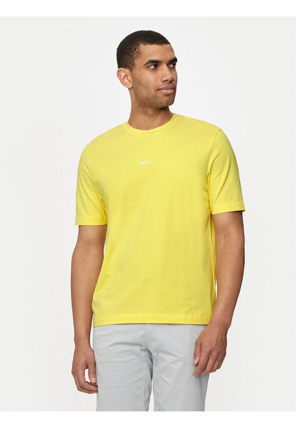 BOSS - Boss T-Shirt Tchup 50473278 Żółty Relaxed Fit. Kolor: żółty. Materiał: bawełna