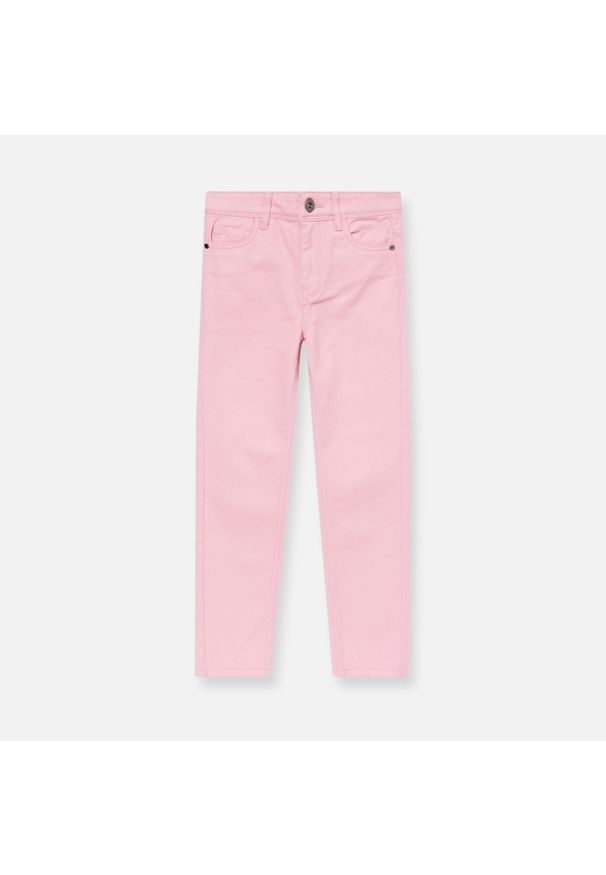Sinsay - Bawełniane jeansy - Różowy. Kolor: różowy