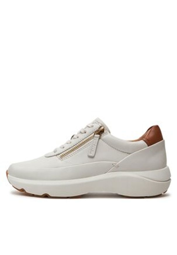 Clarks Sneakersy Tivoli Zip 26176650 Écru. Materiał: skóra