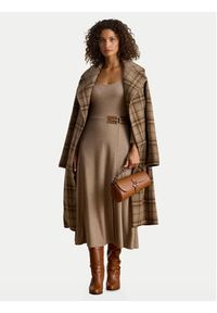 Lauren Ralph Lauren - LAUREN RALPH LAUREN Sukienka dzianinowa 200980038001 Beżowy Slim Fit. Kolor: beżowy. Materiał: bawełna #3