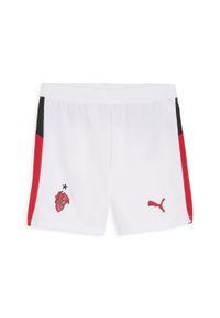 Puma - Młodzieżowe szorty AC Milan 25/26 PUMA White For All Time Red. Kolor: czerwony, biały, wielokolorowy. Materiał: tkanina. Sport: piłka nożna