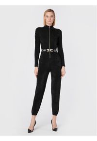 Elisabetta Franchi Kombinezon KT-19S-26E2-V520 Czarny Slim Fit. Kolor: czarny. Materiał: wełna #1