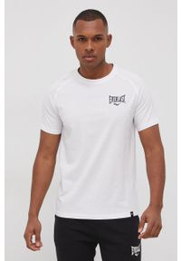 EVERLAST - Everlast T-shirt bawełniany kolor biały z nadrukiem. Okazja: na co dzień. Kolor: biały. Materiał: bawełna. Długość rękawa: raglanowy rękaw. Wzór: nadruk. Styl: casual