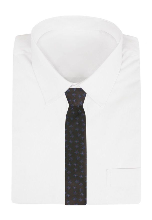 Krawat Męski - Angelo di Monti - Brąz w Drobne Kwiatki. Kolor: brązowy, beżowy, wielokolorowy. Materiał: tkanina. Wzór: kwiaty. Styl: elegancki, wizytowy