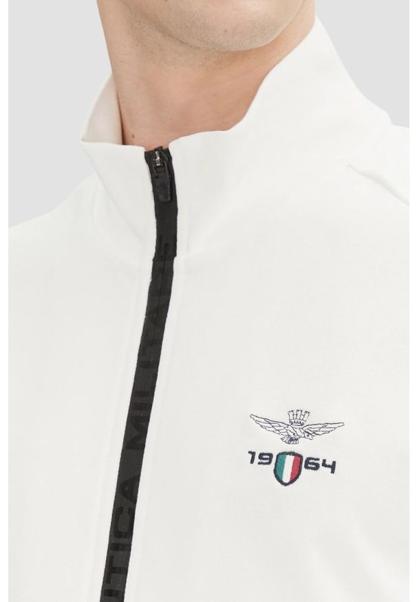 Aeronautica Militare - AERONAUTICA MILITARE Biała bawełniana męska bluza, Rozmiar M. Okazja: na co dzień. Kolor: biały. Materiał: bawełna. Styl: casual