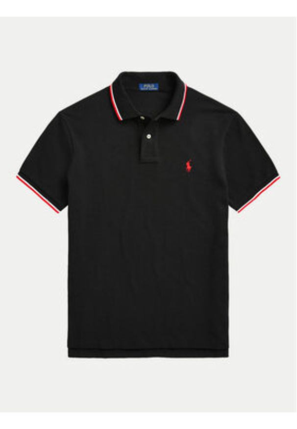 Polo Ralph Lauren Polo Ssl 710842621001 Czarny Slim Fit. Typ kołnierza: polo. Kolor: czarny. Materiał: bawełna