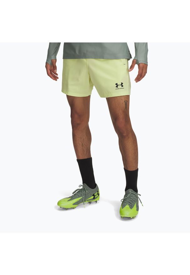 Spodenki piłkarskie męskie Under Armour Challenger Pro Woven. Kolor: żółty. Sport: piłka nożna