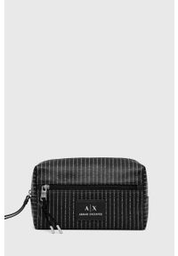 Armani Exchange kosmetyczka kolor czarny. Kolor: czarny #1