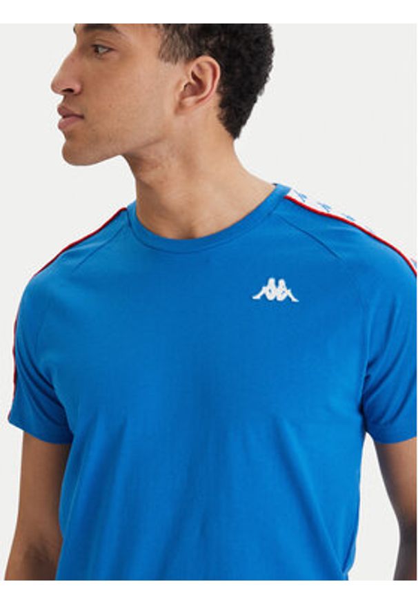 Kappa T-Shirt Banda Coen 303UV10 Niebieski Slim Fit. Kolor: niebieski. Materiał: bawełna