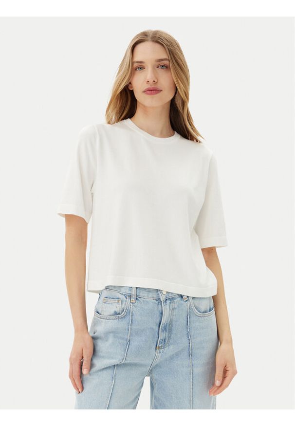 Vero Moda Sweter Silje 10320460 Biały Oversize. Kolor: biały. Materiał: wiskoza