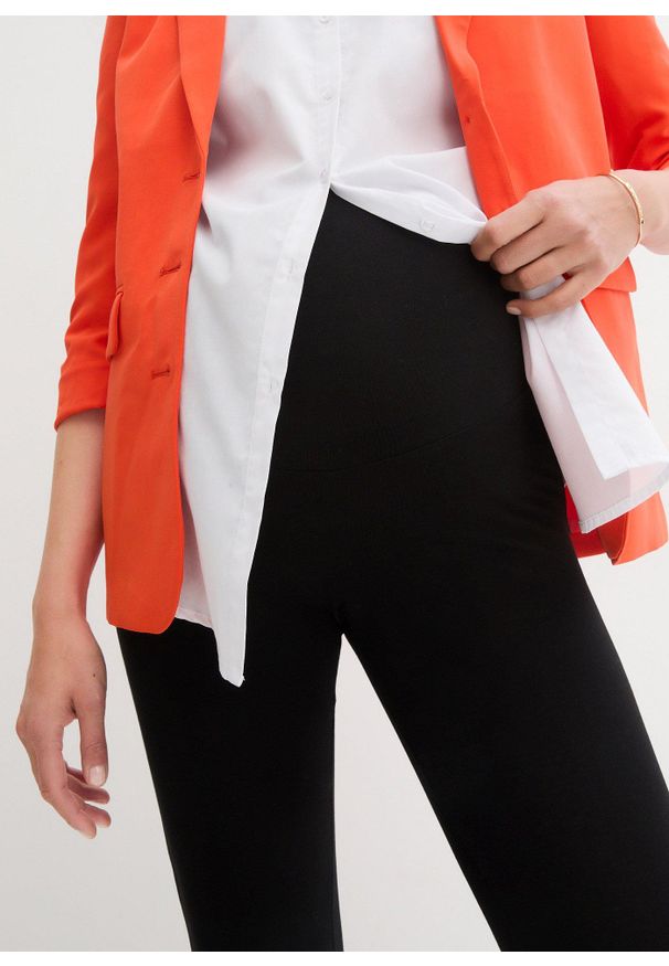 bonprix - Legginsy ciążowe z bawełny organicznej (2 pary). Kolekcja: moda ciążowa. Kolor: czarny. Materiał: bawełna