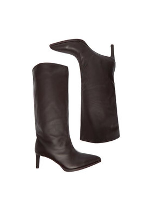 Gino Rossi - GINO ROSSI Kozaki EO-SLT2636-1203-3R Brązowy. Kolor: brązowy. Materiał: skóra