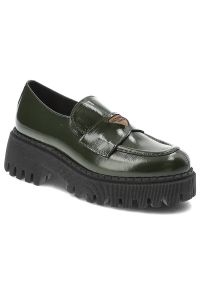Zielone Półbuty Armodo Stylowe Obuwie Damskie. Kolor: zielony. Materiał: skóra. Szerokość cholewki: normalna. Sezon: jesień. Styl: elegancki