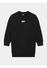 DKNY Sukienka dzianinowa D32894 S Czarny Regular Fit. Kolor: czarny. Materiał: bawełna