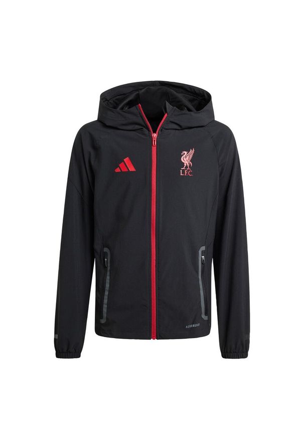 Adidas - Dziecięca bluza Liverpool FC Tiro 25 Competition Vis Tech Travel. Kolor: czerwony, wielokolorowy, czarny. Sport: piłka nożna