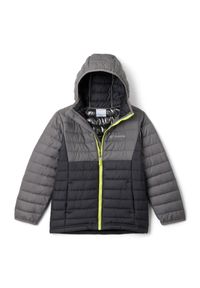 columbia - Kurtka zimowa chłopięca Columbia Powder Lite Boys Hooded. Kolor: szary. Sezon: zima. Sport: turystyka piesza