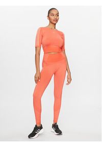 Adidas - adidas Koszulka techniczna Aeroknit HY3842 Pomarańczowy Tight Fit. Kolor: pomarańczowy. Materiał: syntetyk