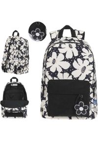 Oxford - Plecak szkolny młodzieżowy czarny kwiatki 26l Bloom OXFORD. Kolor: czarny. Wzór: kwiaty. Styl: młodzieżowy