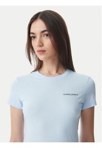 Tommy Jeans T-Shirt Ess Logo DW0DW23479 Niebieski jasny Slim Fit. Kolor: niebieski. Materiał: bawełna #3