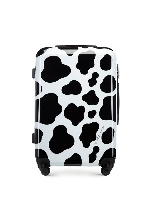 Wittchen - Średnia walizka z ABS-u z nadrukiem czarno-biała. Kolor: czarny, biały, wielokolorowy. Materiał: guma. Wzór: nadruk. Styl: wakacyjny