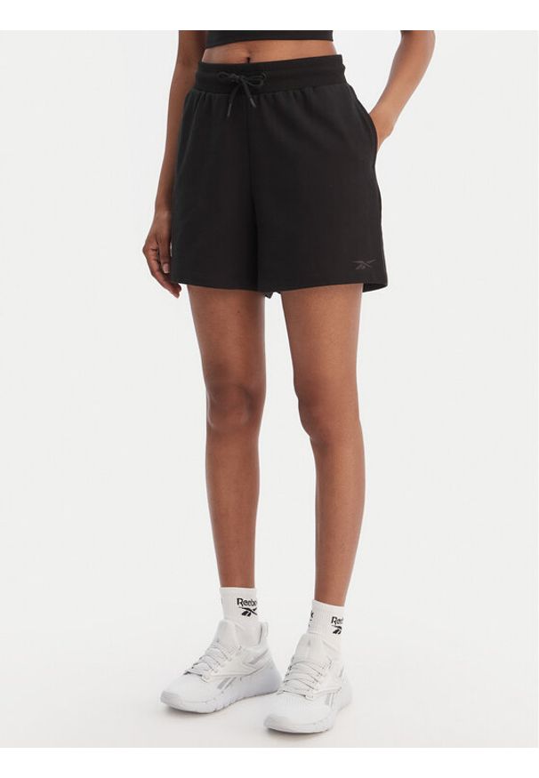 Reebok Szorty sportowe Jacqueline RK25500CCW Czarny Regular Fit. Kolor: czarny. Materiał: bawełna