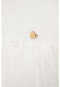 Jamiks sukienka bawełniana niemowlęca kolor biały mini rozkloszowana. Kolor: biały. Materiał: bawełna. Typ sukienki: rozkloszowane. Długość: mini #3